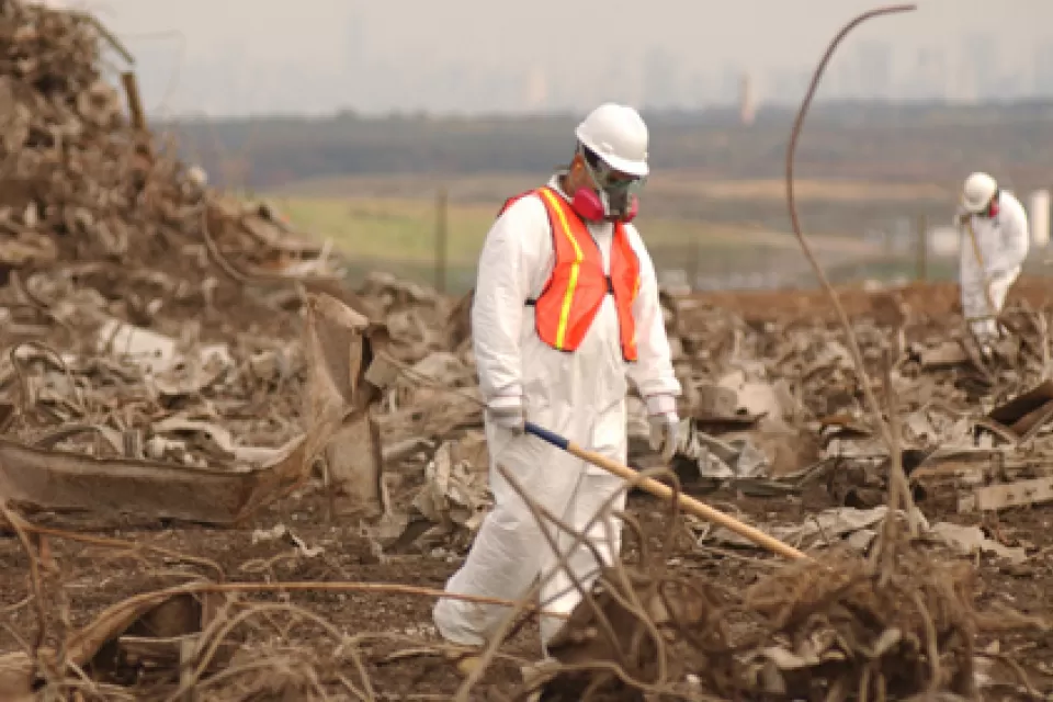 World Trade Center wreckage-Fresh Kills landfill on Staten Island